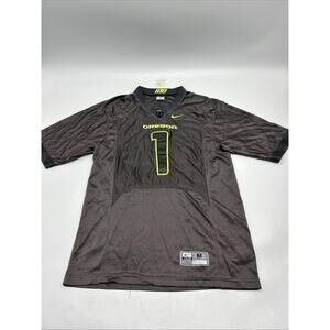 Nike Oregon Ducks #1 Darron Thomas Anthracite Volt Jersey Mens Medium